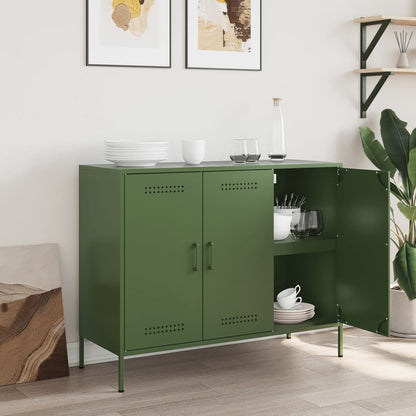 Credenza Verde Oliva 100,5x39x79 cm in Acciaio