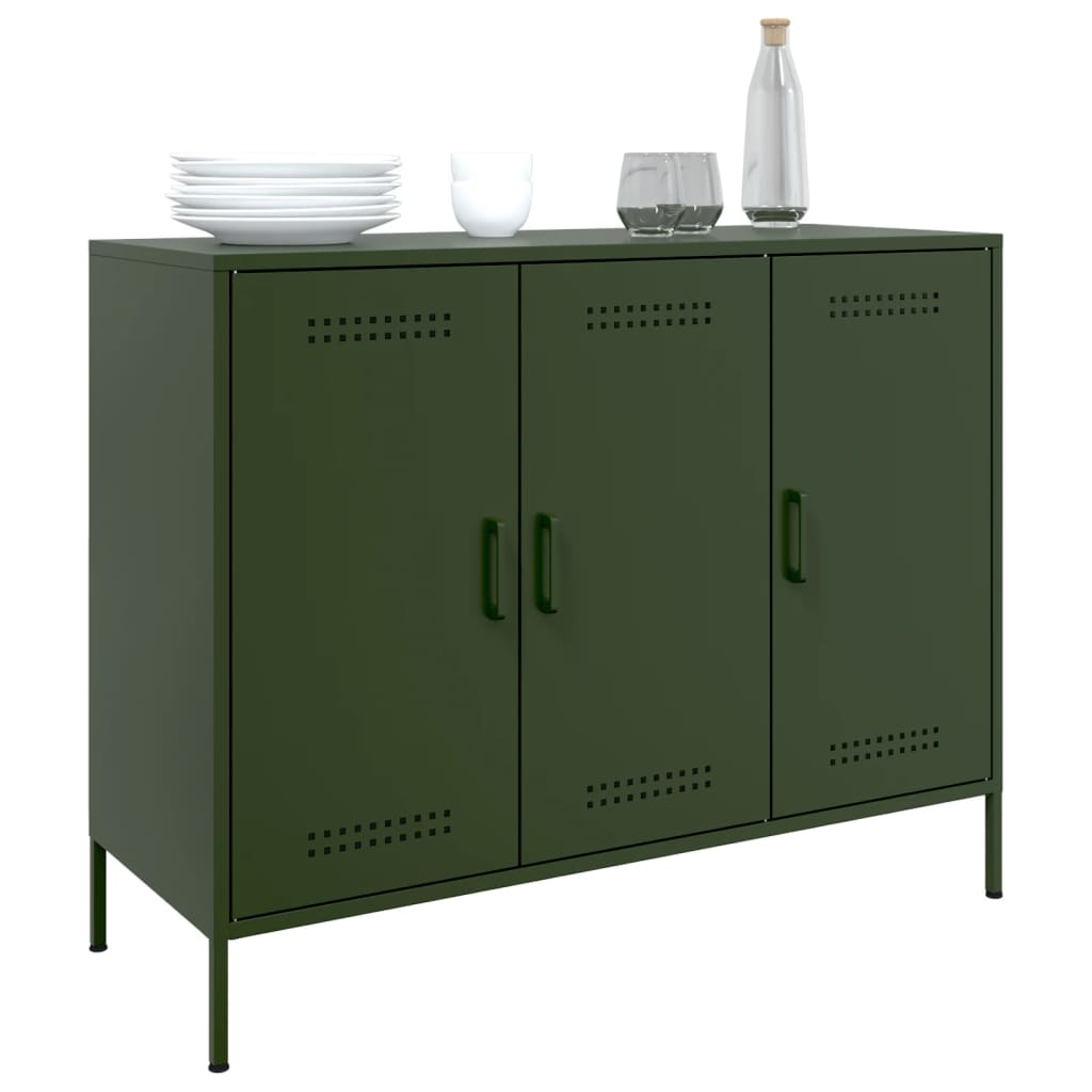 Credenza Verde Oliva 100,5x39x79 cm in Acciaio