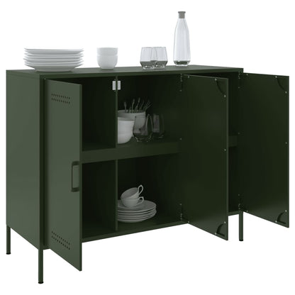 Credenza Verde Oliva 100,5x39x79 cm in Acciaio