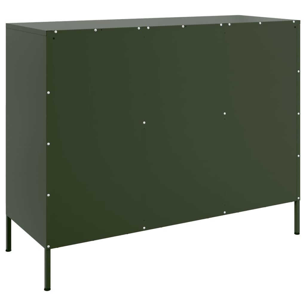 Credenza Verde Oliva 100,5x39x79 cm in Acciaio