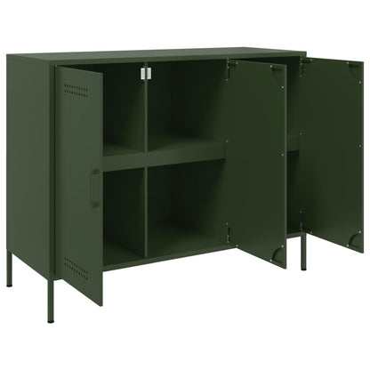 Credenza Verde Oliva 100,5x39x79 cm in Acciaio