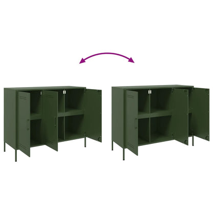 Credenza Verde Oliva 100,5x39x79 cm in Acciaio