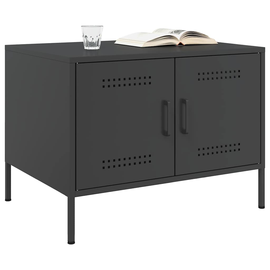 Tavolino da Salotto Nero 68x50x50,5 cm in Acciaio | homemem39