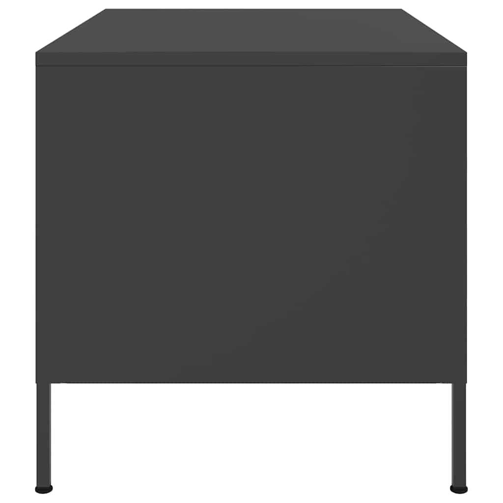 Tavolino da Salotto Nero 68x50x50,5 cm in Acciaio | homemem39