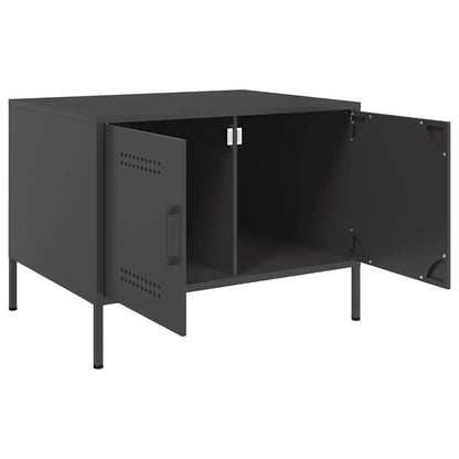 Tavolino da Salotto Nero 68x50x50,5 cm in Acciaio | homemem39