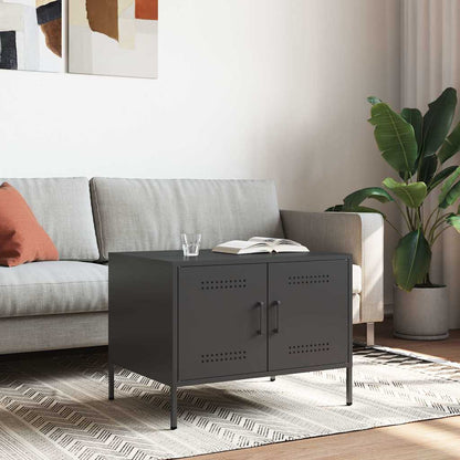 Tavolino da Salotto Nero 68x50x50,5 cm in Acciaio | homemem39
