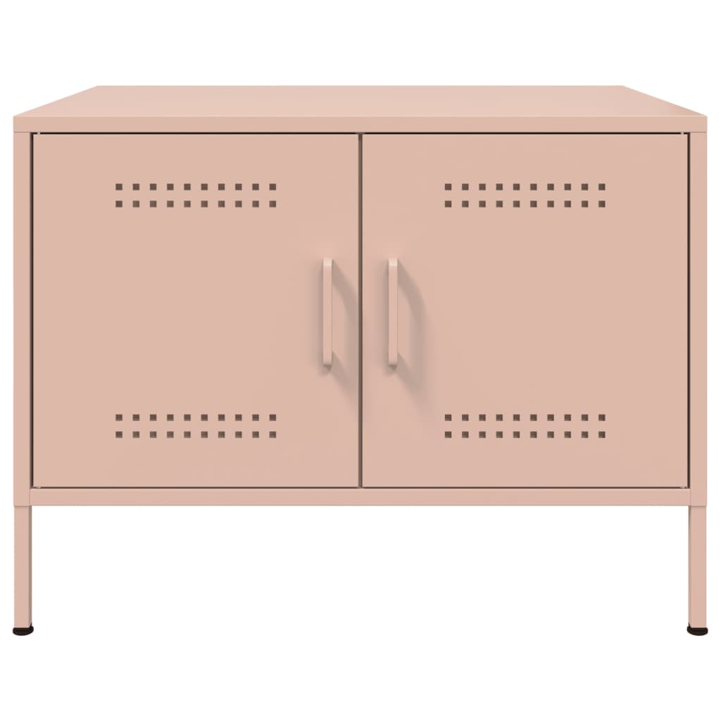 Tavolino da Salotto Rosa 68x50x50,5 cm in Acciaio