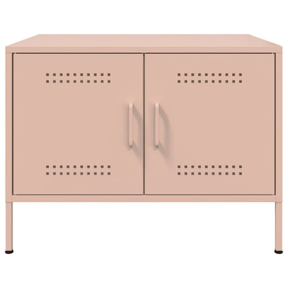 Tavolino da Salotto Rosa 68x50x50,5 cm in Acciaio