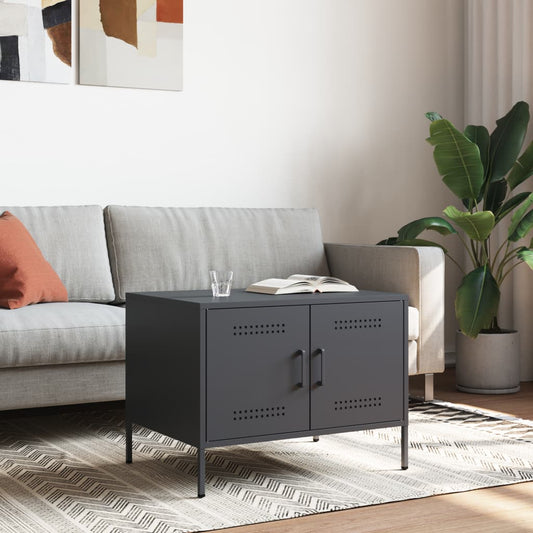 Tavolino da Salotto Antracite 68x50x50,5 cm in Acciaio | homemem39