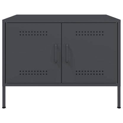 Tavolino da Salotto Antracite 68x50x50,5 cm in Acciaio