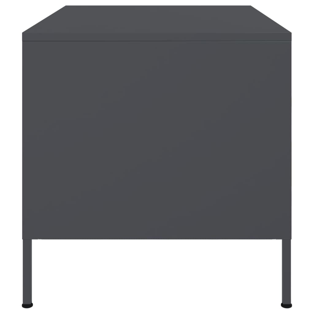 Tavolino da Salotto Antracite 68x50x50,5 cm in Acciaio