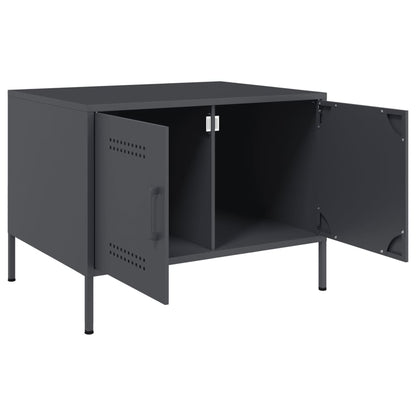 Tavolino da Salotto Antracite 68x50x50,5 cm in Acciaio