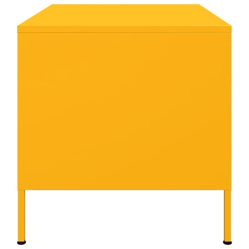Tavolino da Salotto Giallo Senape 68x50x50,5 cm in Acciaio