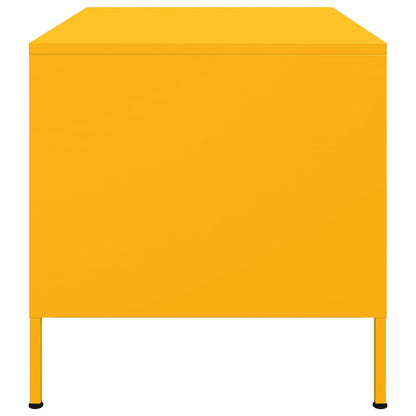 Tavolino da Salotto Giallo Senape 68x50x50,5 cm in Acciaio