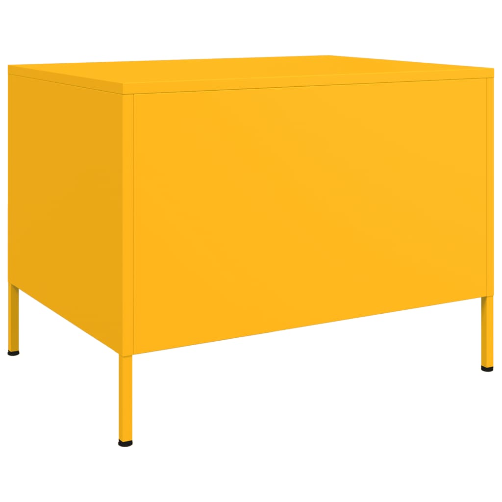 Tavolino da Salotto Giallo Senape 68x50x50,5 cm in Acciaio | homemem39