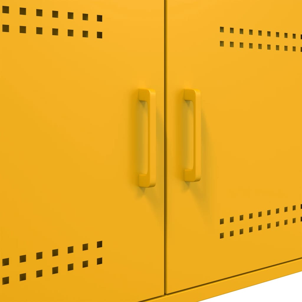 Tavolino da Salotto Giallo Senape 68x50x50,5 cm in Acciaio