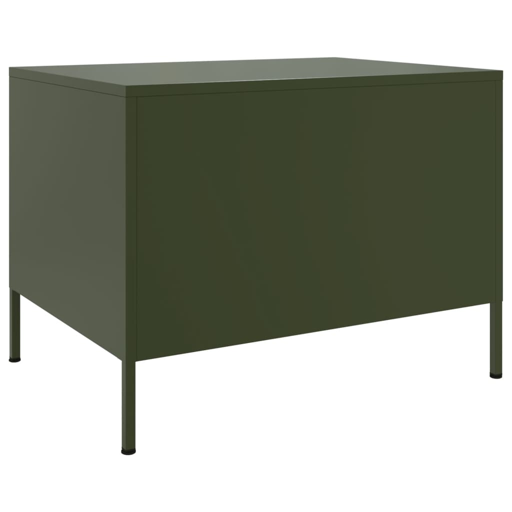 Tavolino da Salotto Verde Oliva 68x50x50,5 cm in Acciaio | homemem39