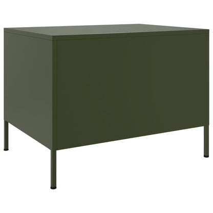 Tavolino da Salotto Verde Oliva 68x50x50,5 cm in Acciaio | homemem39