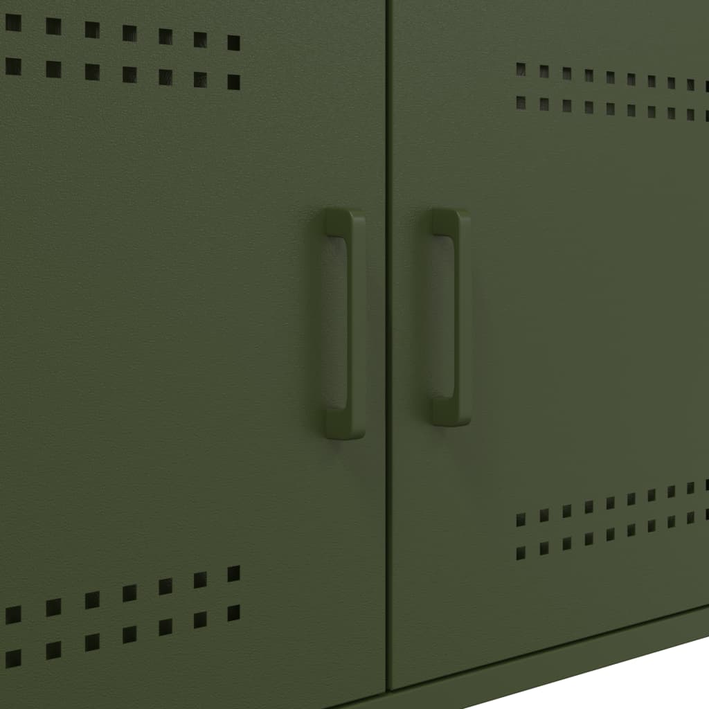 Tavolino da Salotto Verde Oliva 68x50x50,5 cm in Acciaio | homemem39