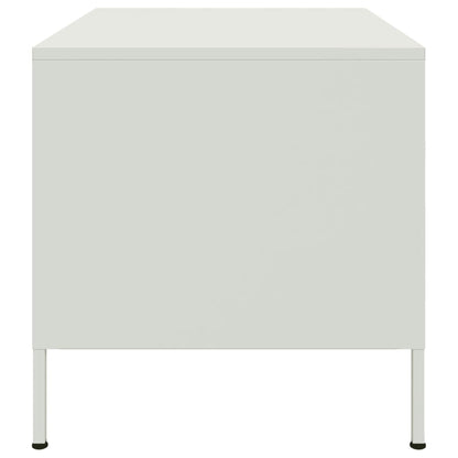 Tavolino da Salotto Bianco 68x50x50,5 cm in Acciaio | homemem39