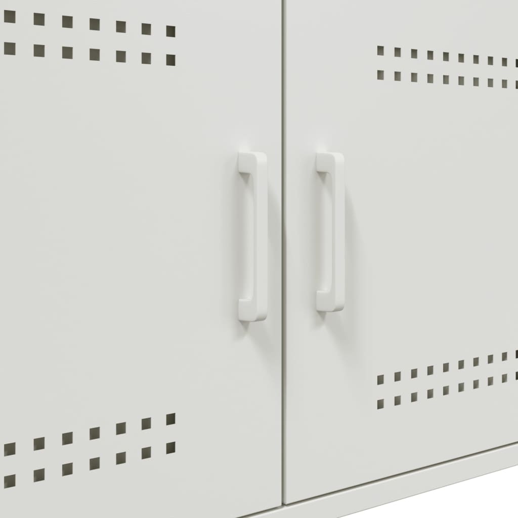 Tavolino da Salotto Bianco 68x50x50,5 cm in Acciaio