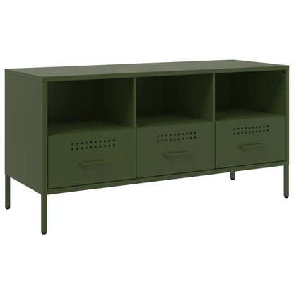 Mobile TV Verde Oliva 100,5x39x50,5 cm in Acciaio - homemem39