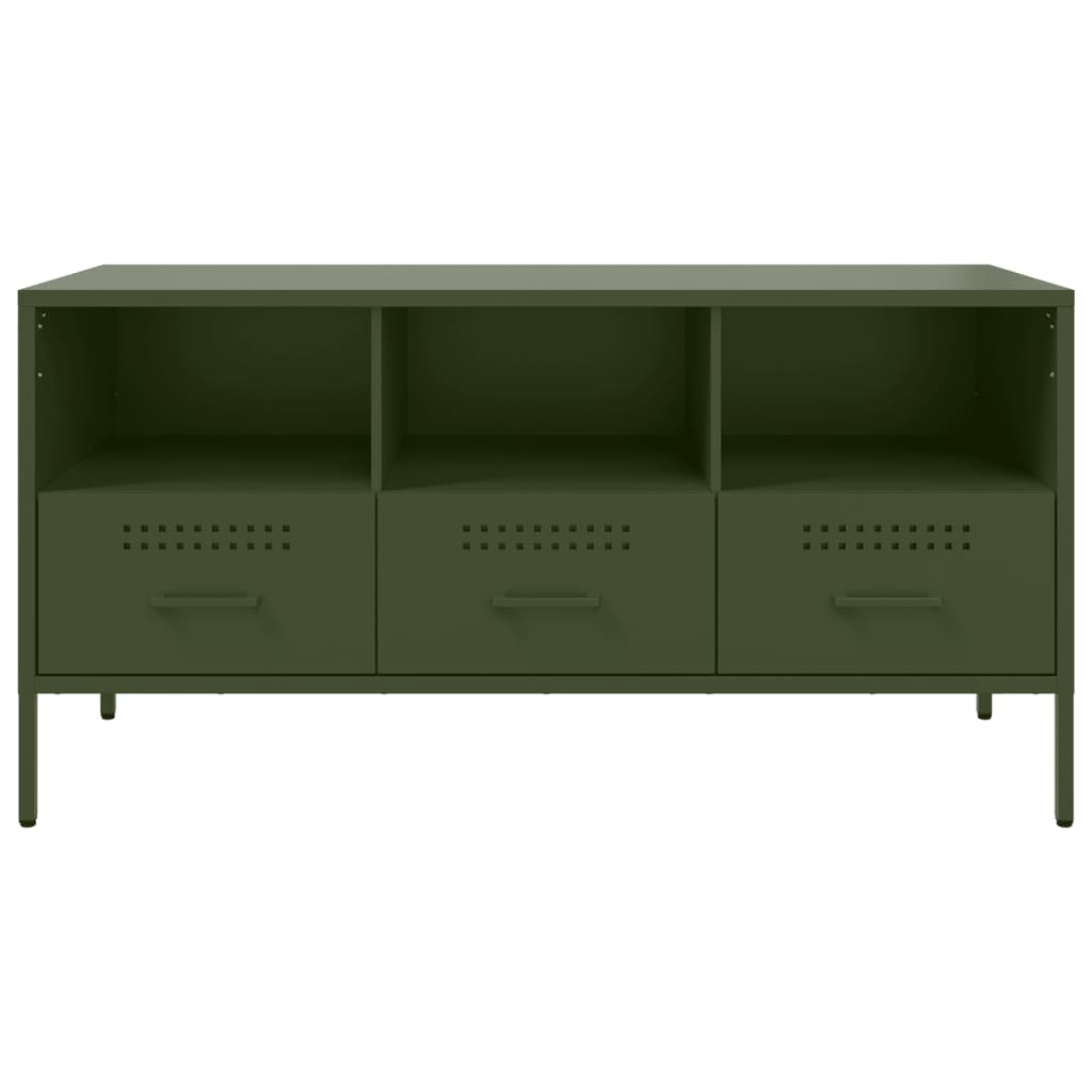 Mobile TV Verde Oliva 100,5x39x50,5 cm in Acciaio - homemem39