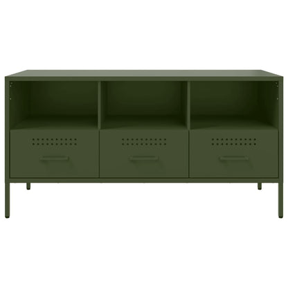 Mobile TV Verde Oliva 100,5x39x50,5 cm in Acciaio - homemem39