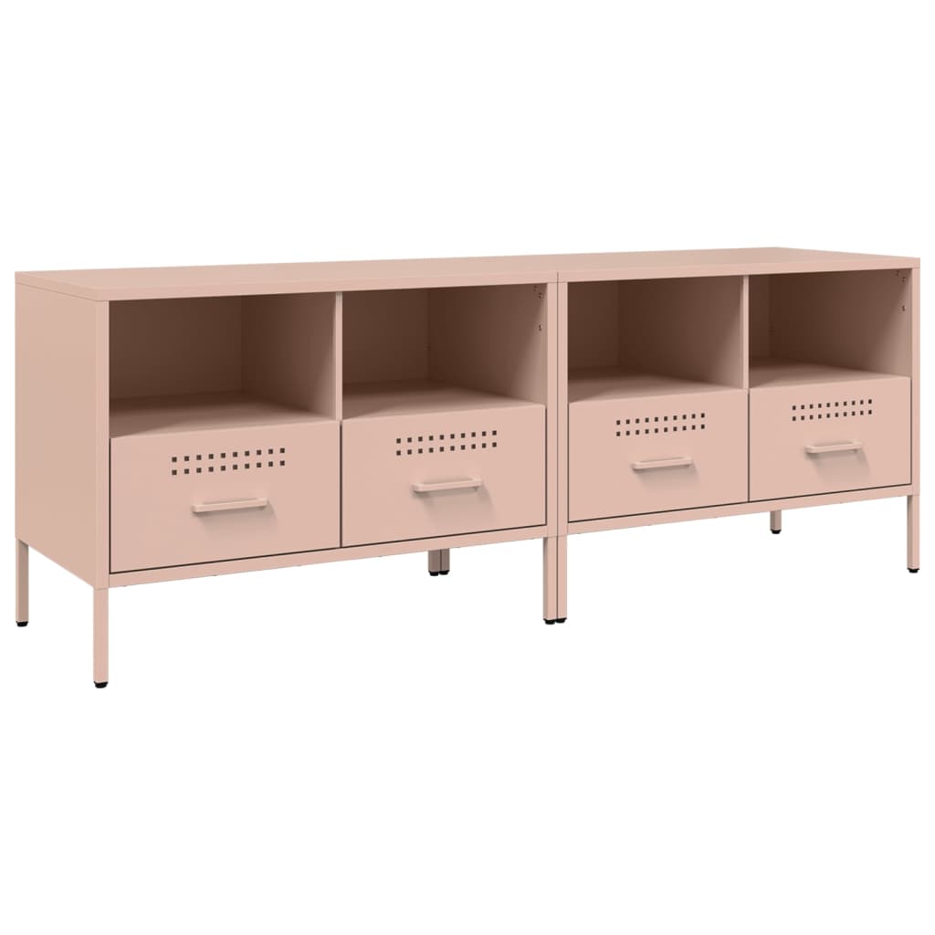 Mobili TV 2pz Rosa 68x39x50,5 cm in Acciaio - homemem39