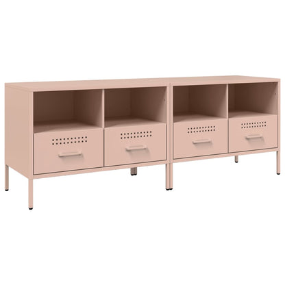 Mobili TV 2pz Rosa 68x39x50,5 cm in Acciaio - homemem39