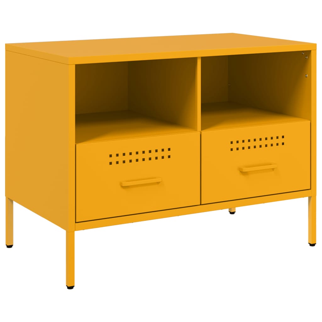 Mobili TV 2 pz Giallo Senape 68x39x50,5 cm in Acciaio - homemem39