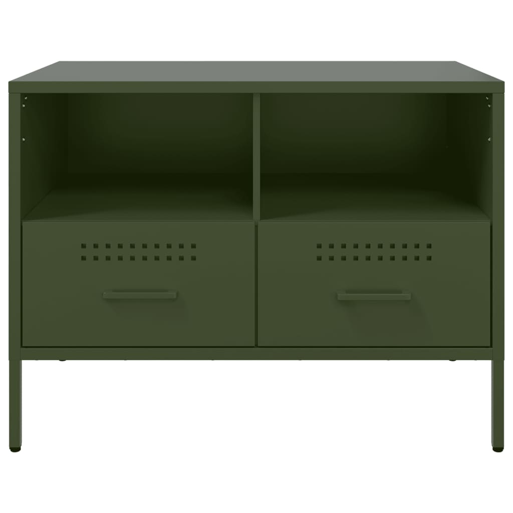 Mobile TV Verde Oliva 68x39x50,5 cm in Acciaio - homemem39