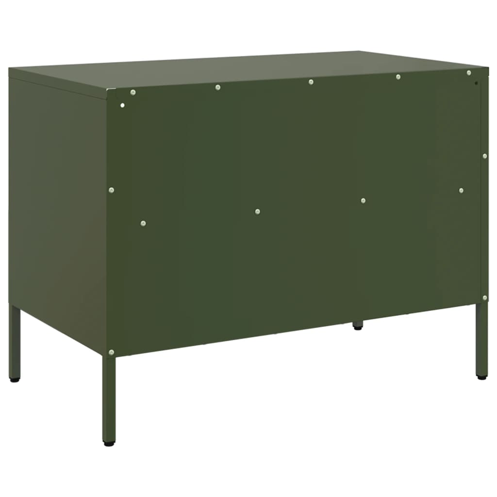 Mobile TV Verde Oliva 68x39x50,5 cm in Acciaio - homemem39