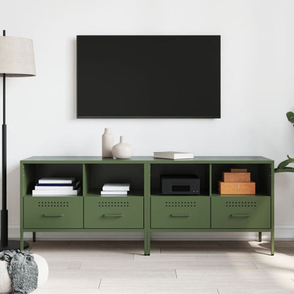 Mobili TV 2pz Verde Oliva 68x39x50,5 cm in Acciaio - homemem39