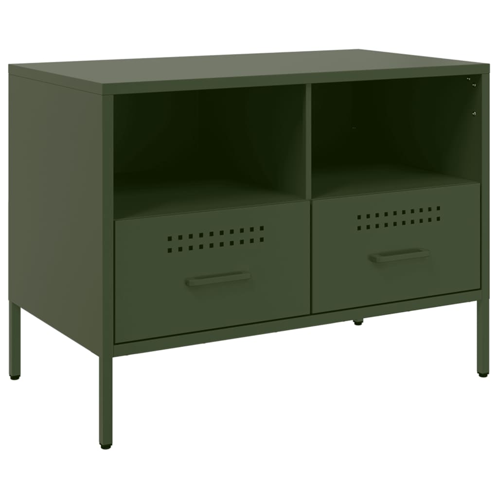 Mobili TV 2pz Verde Oliva 68x39x50,5 cm in Acciaio - homemem39