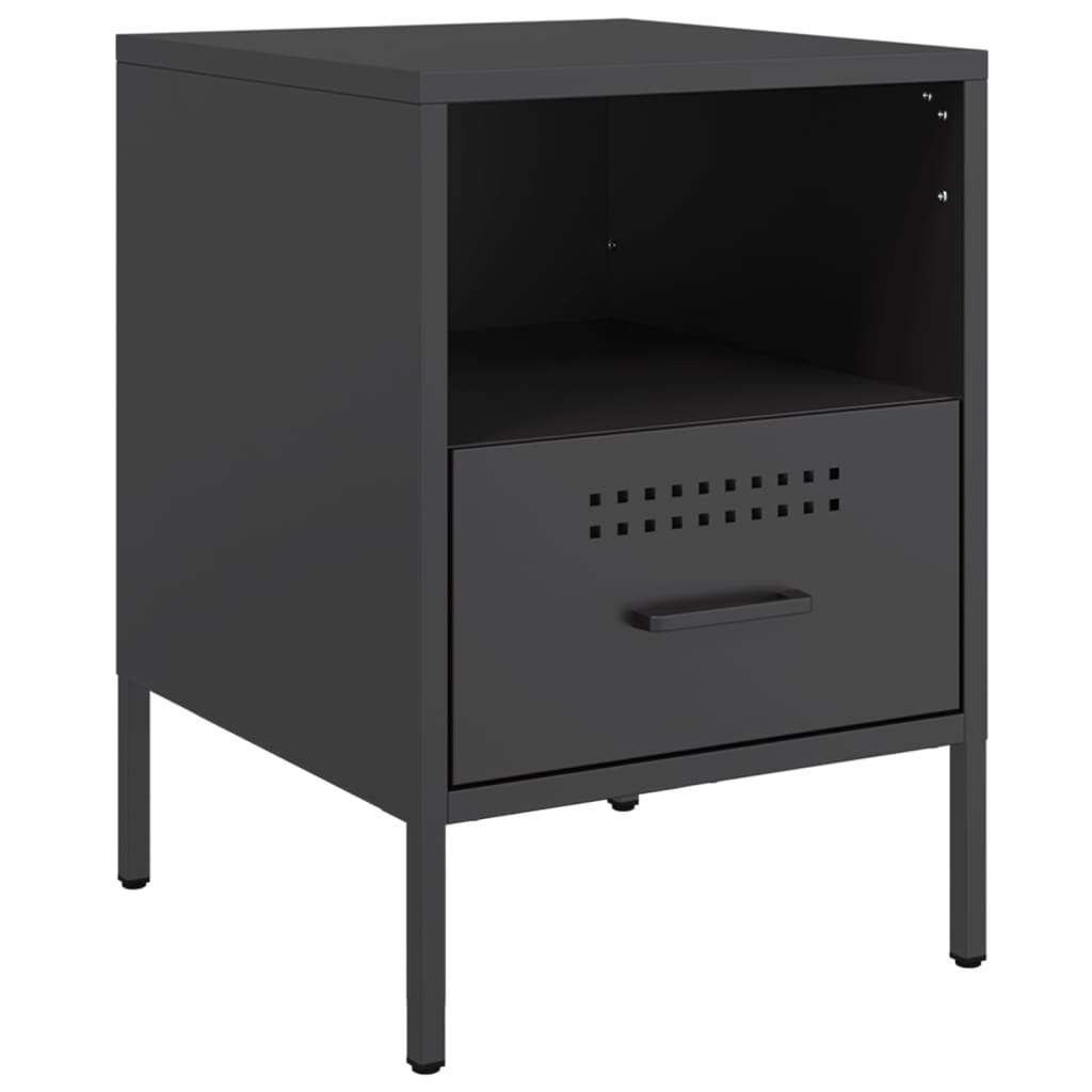 Comodino Nero 36x39x50,5 cm in Acciaio | homemem39
