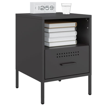 Comodino Nero 36x39x50,5 cm in Acciaio | homemem39