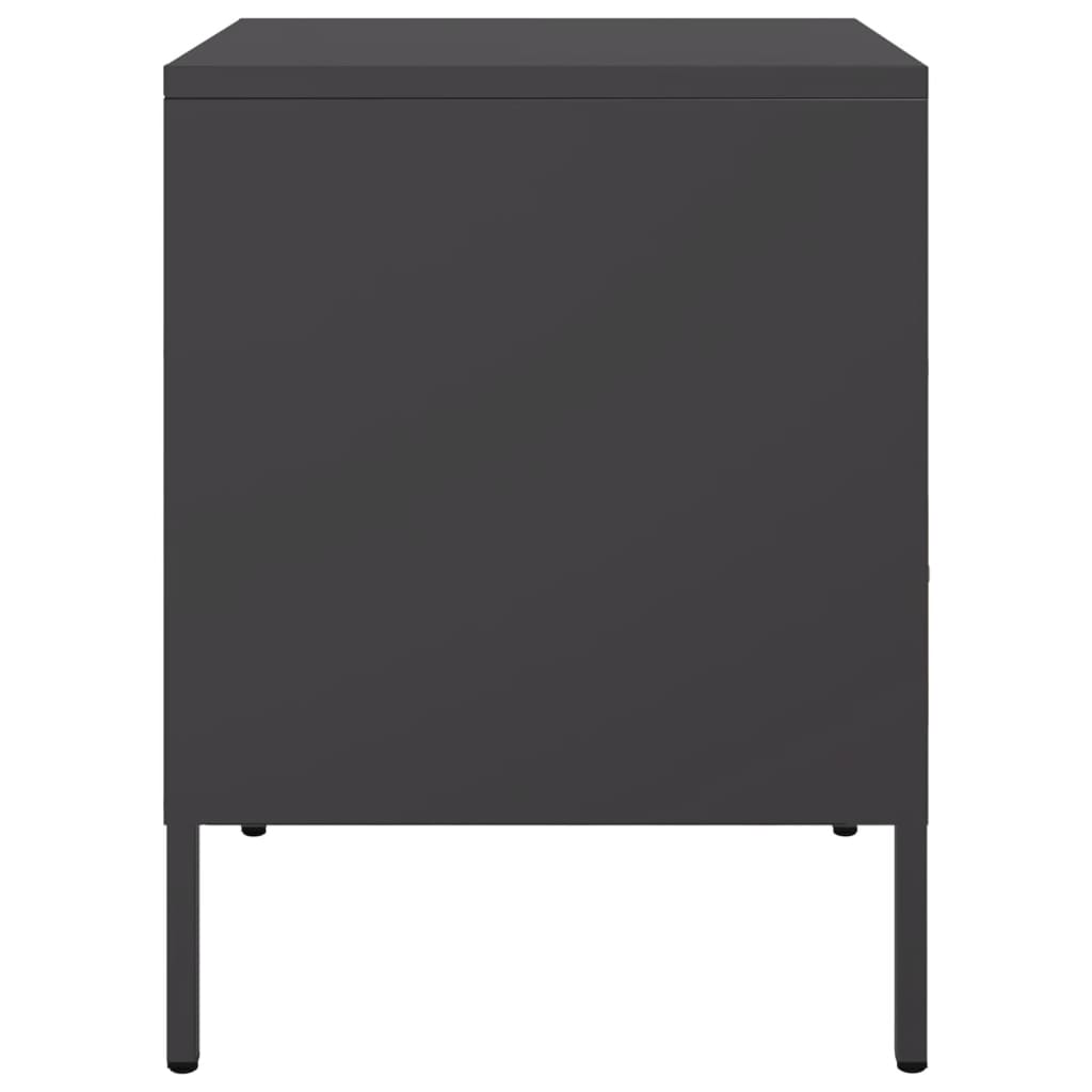 Comodini 2 pz Nero 36x39x50,5 cm in Acciaio