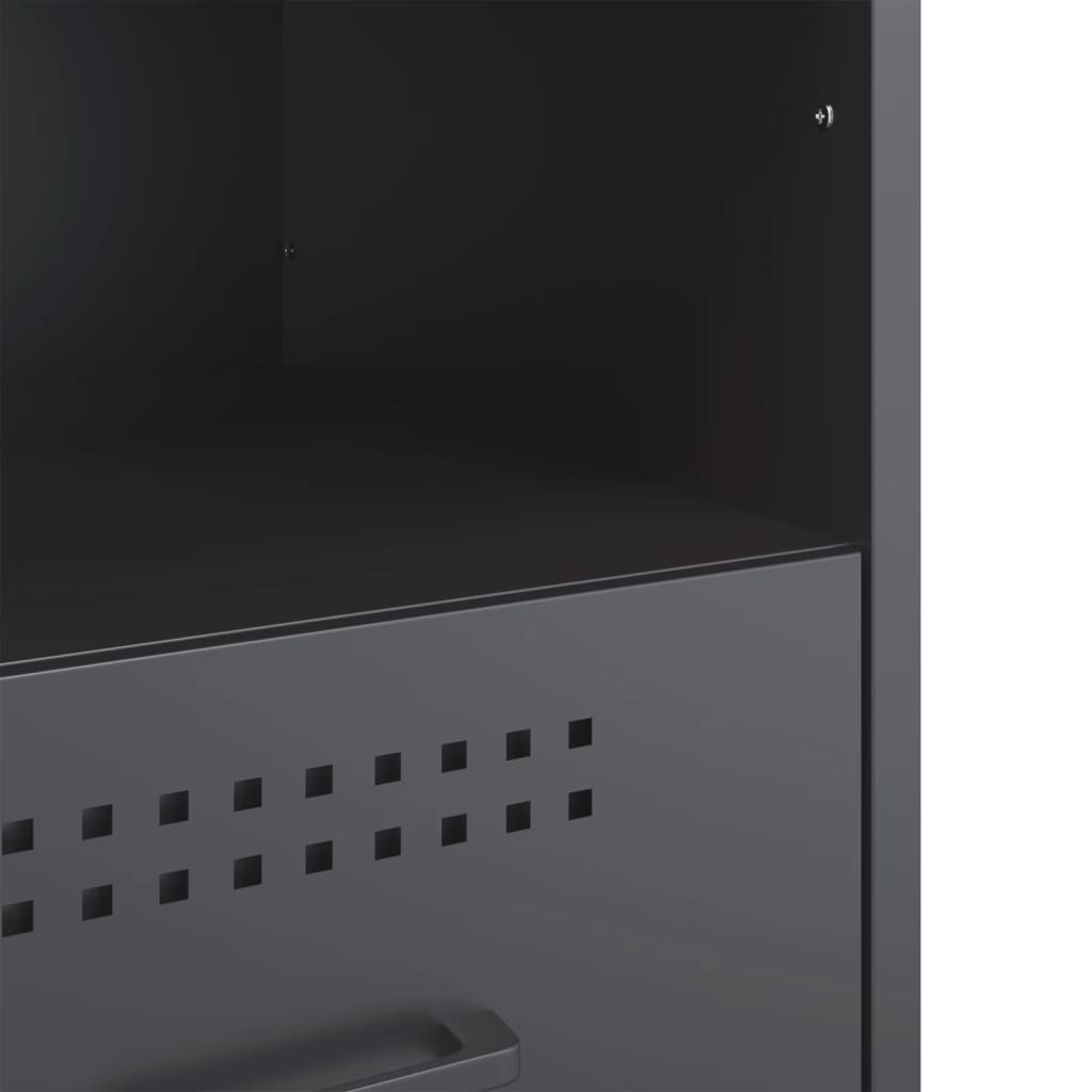 Comodino Antracite 36x39x50,5 cm in Acciaio - homemem39