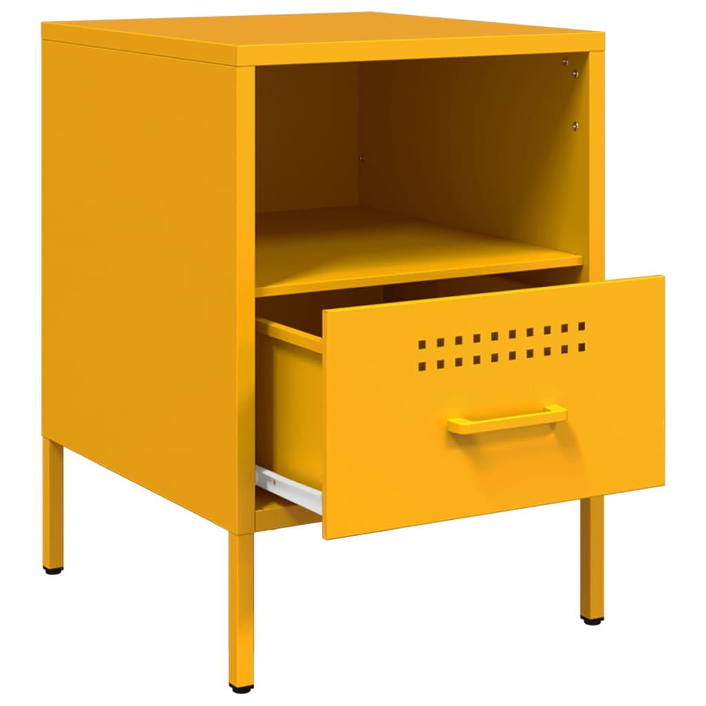 Comodini 2 pz Giallo Senape 36x39x50,5 cm in Acciaio - homemem39