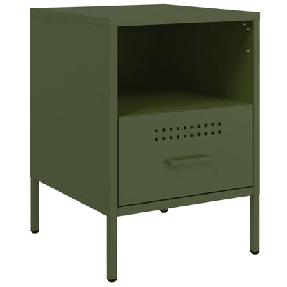 Comodini 2 pz Verde Oliva 36x39x50,5 cm in Acciaio - homemem39