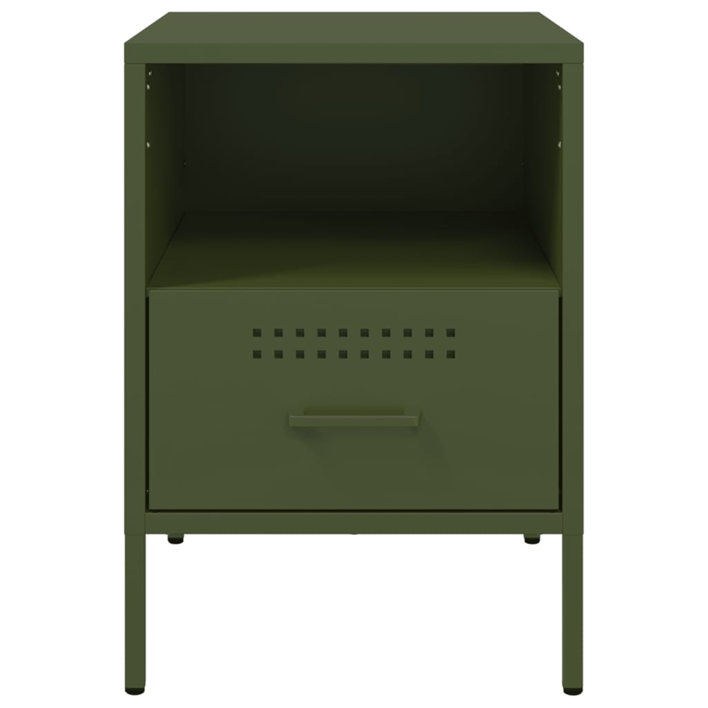 Comodini 2 pz Verde Oliva 36x39x50,5 cm in Acciaio - homemem39