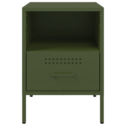 Comodini 2 pz Verde Oliva 36x39x50,5 cm in Acciaio - homemem39
