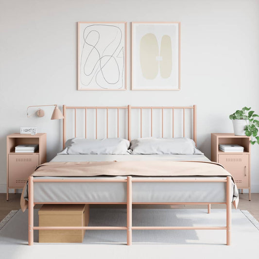 Comodini 2 pz Rosa 36x39x68 cm in Acciaio - homemem39