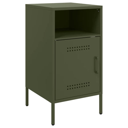 Comodino Verde Oliva 36x39x68 cm in Acciaio - homemem39