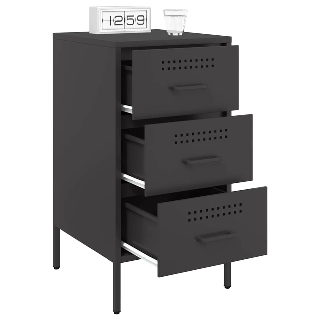 Comodino Nero 36x39x68 cm in Acciaio | homemem39