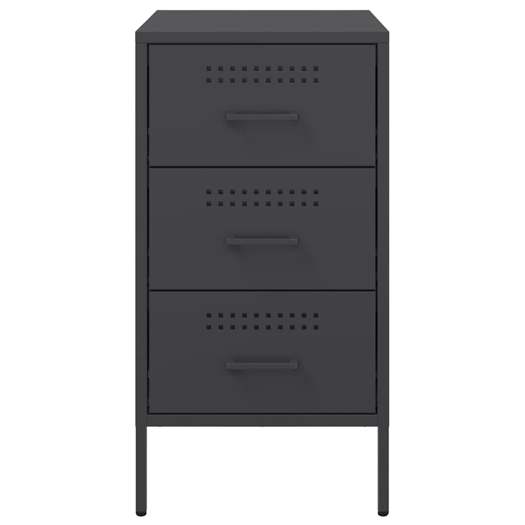 Comodino Nero 36x39x68 cm in Acciaio | homemem39