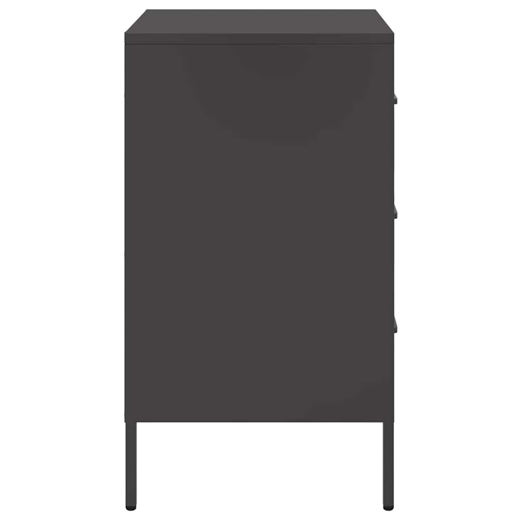 Comodino Nero 36x39x68 cm in Acciaio | homemem39