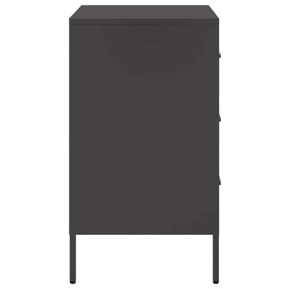 Comodino Nero 36x39x68 cm in Acciaio | homemem39
