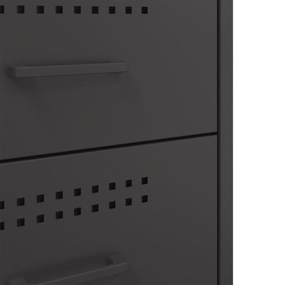 Comodini 2 pz Neri 36x39x68 cm in Acciaio - homemem39